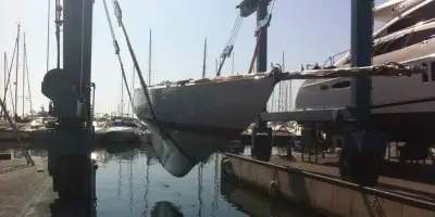 "Solway Maid" Lifted ready for loading.