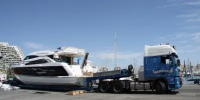 Fairline Squadron 60 delivery to La Grande Motte, France