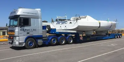 Open 60 Race Yacht measuring 5.60M wide en route from Southampton, UK to Les Sables d' Olonne, France